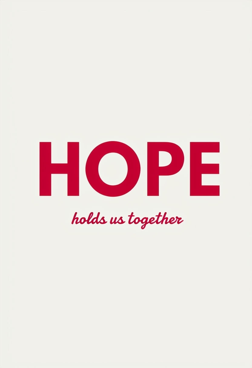 Minimalist HOPE Typography Design with Uplifting Message Poster