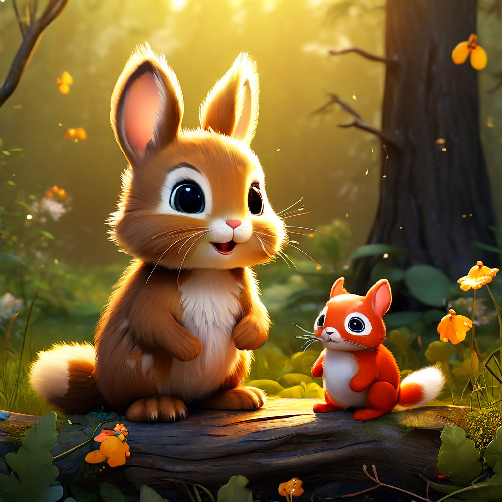 cartoon cute brown dear rabbit