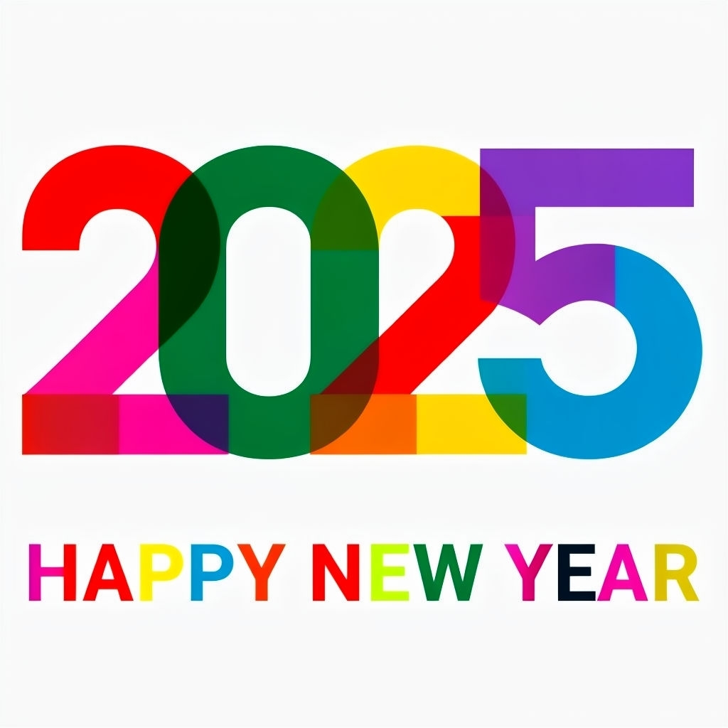 Colorful 2025 Happy New Year Graphic Design Mug