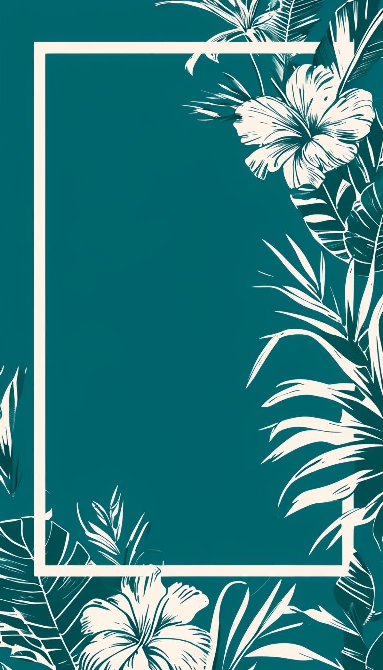 Minimalist Tropical Floral Vector Art Design for Social Media Post