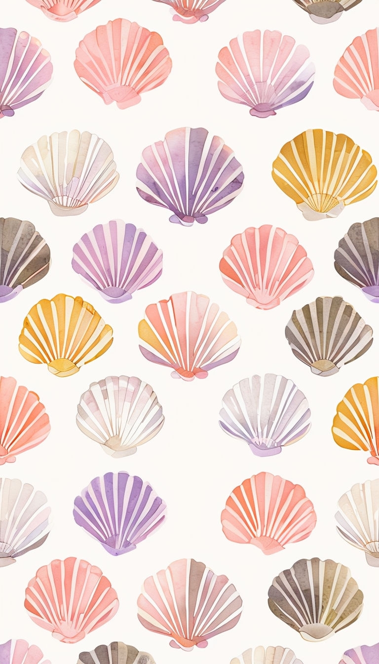 Pastel Shells Seamless Pattern Phone Case Design