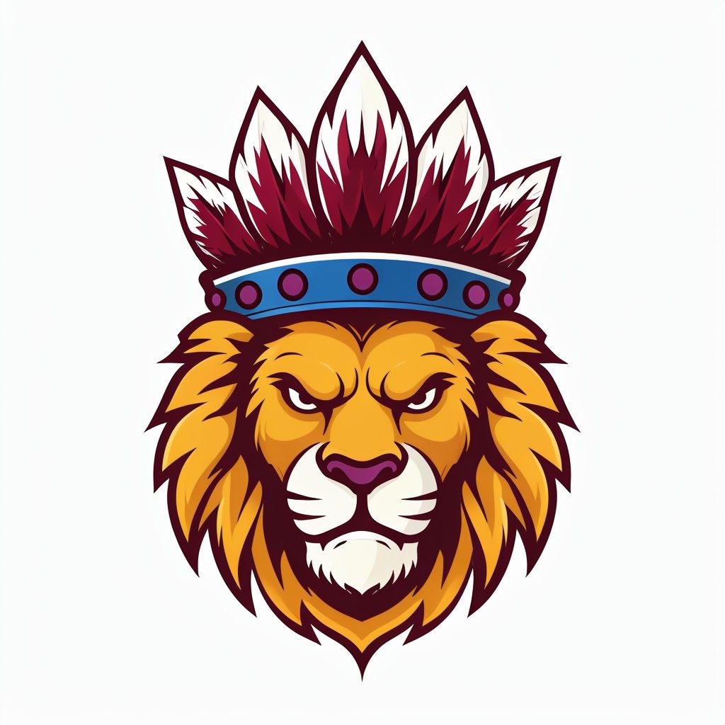 Fierce Cartoon Lion with Crown Illustration Sticker