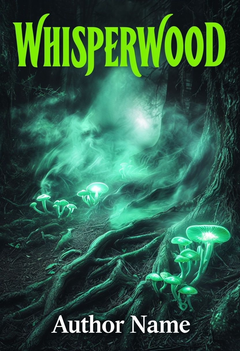 Mysterious Whisperwood Forest with Bioluminescent Fungi EBook Cover