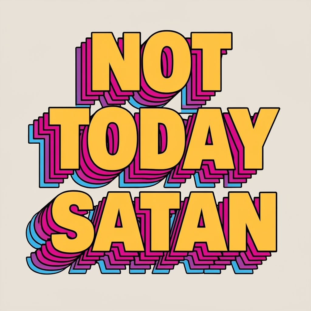 Not Today Satan Retro Pop Art T-Shirt
