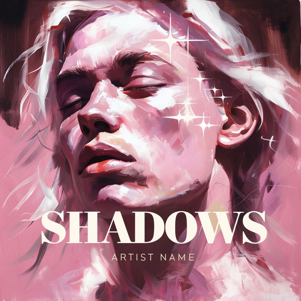 Contemplative Artistic Portrait with Stars and Shadows Spotify Album Cover