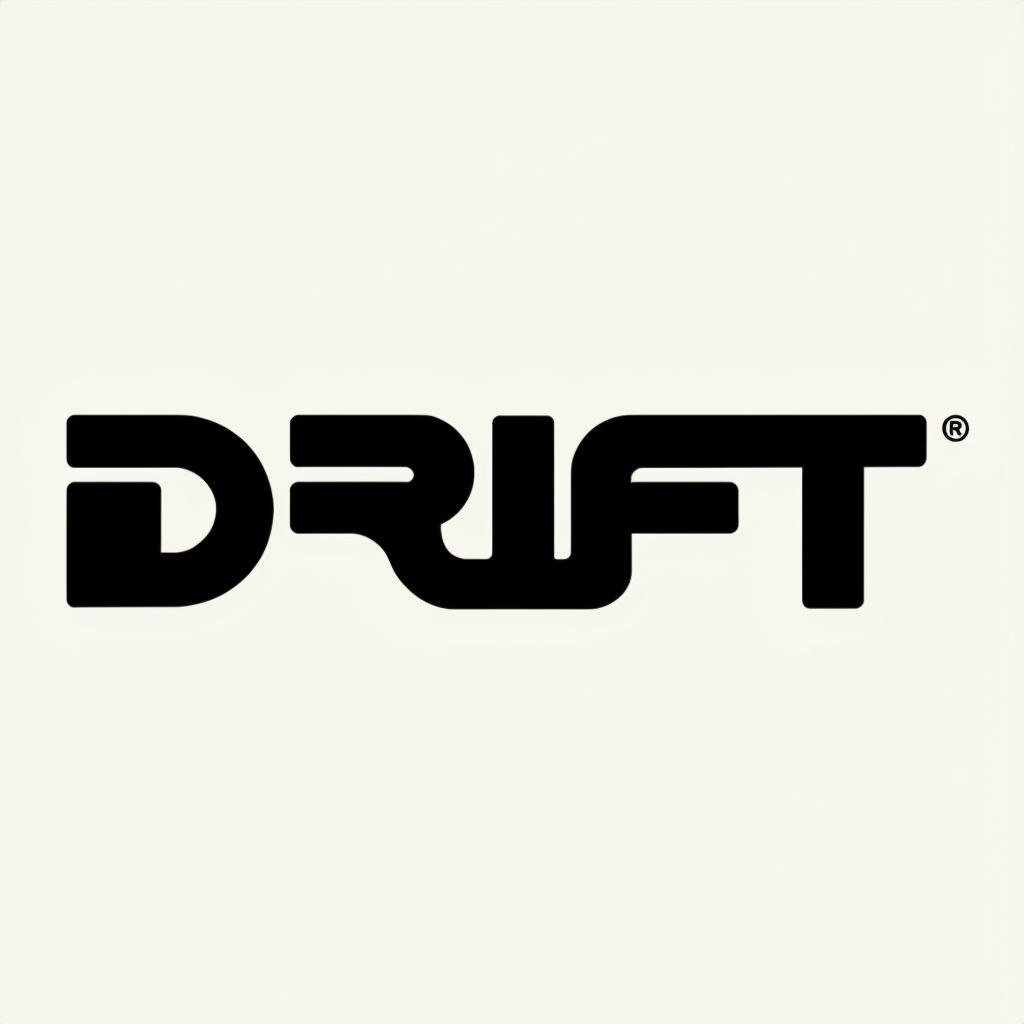 Minimalist Modern DRIFT Logo Design with Unique Typography Logo