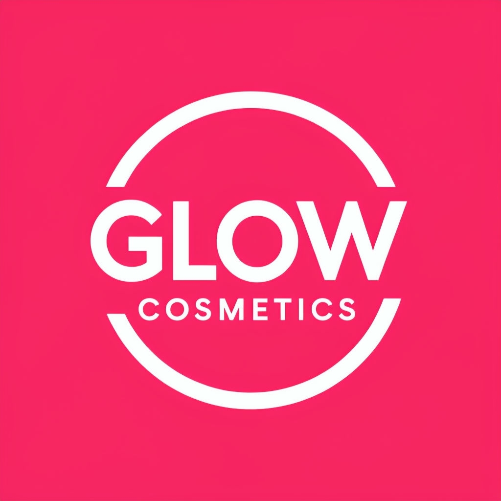 Modern Scarlet Glow Cosmetics Logo Design for Beauty Brand