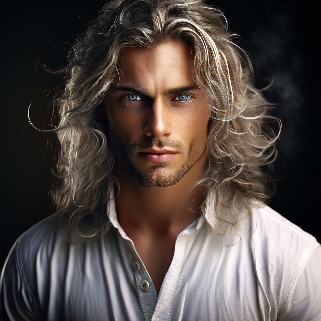 man with long blond hair