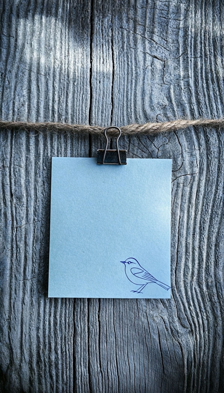 Elegant Light Blue Note on Weathered Wood Photography Social Media Post