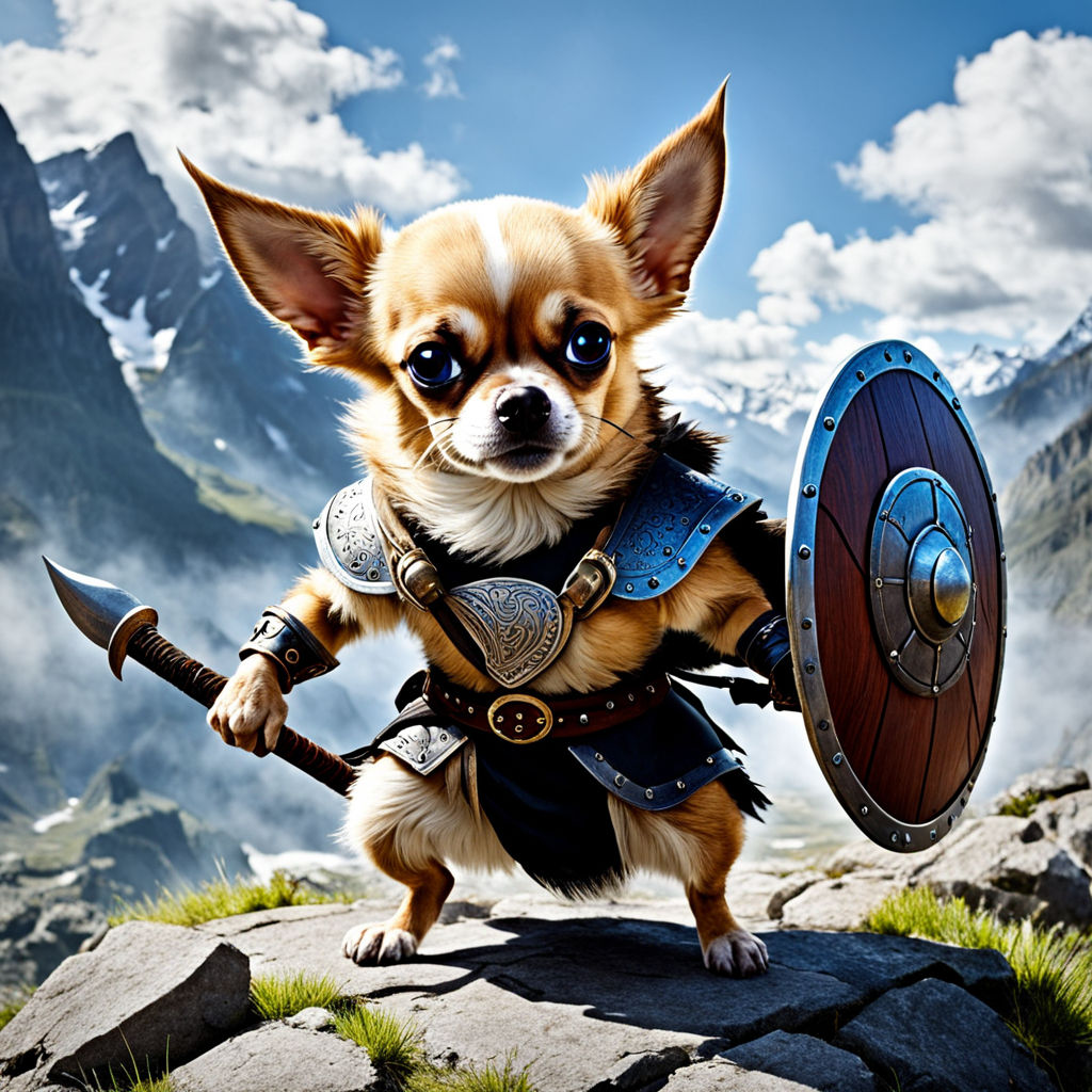 A Chihuahua viking berserker by Jamie Helms - Playground