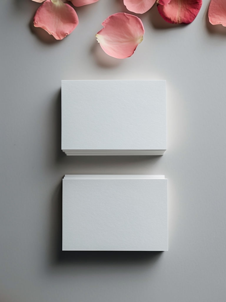 Elegant Minimalist Business Card Arrangement Mockup