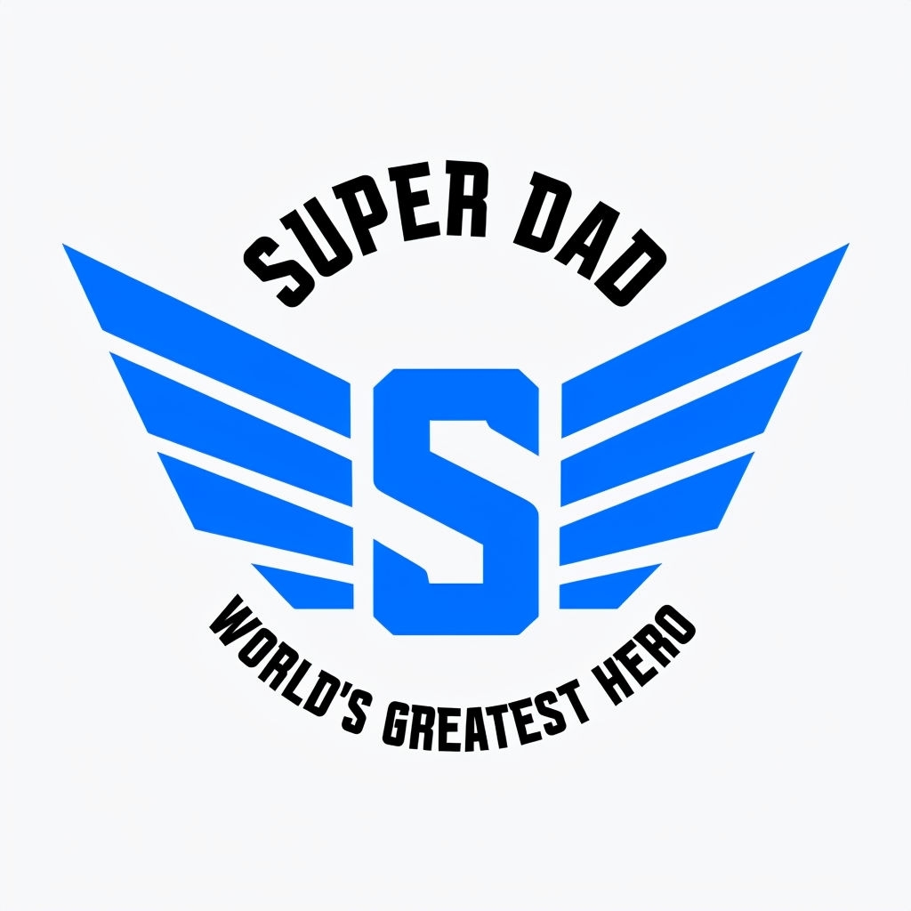 Heroic Super Dad Emblem Sticker with Bold Typography