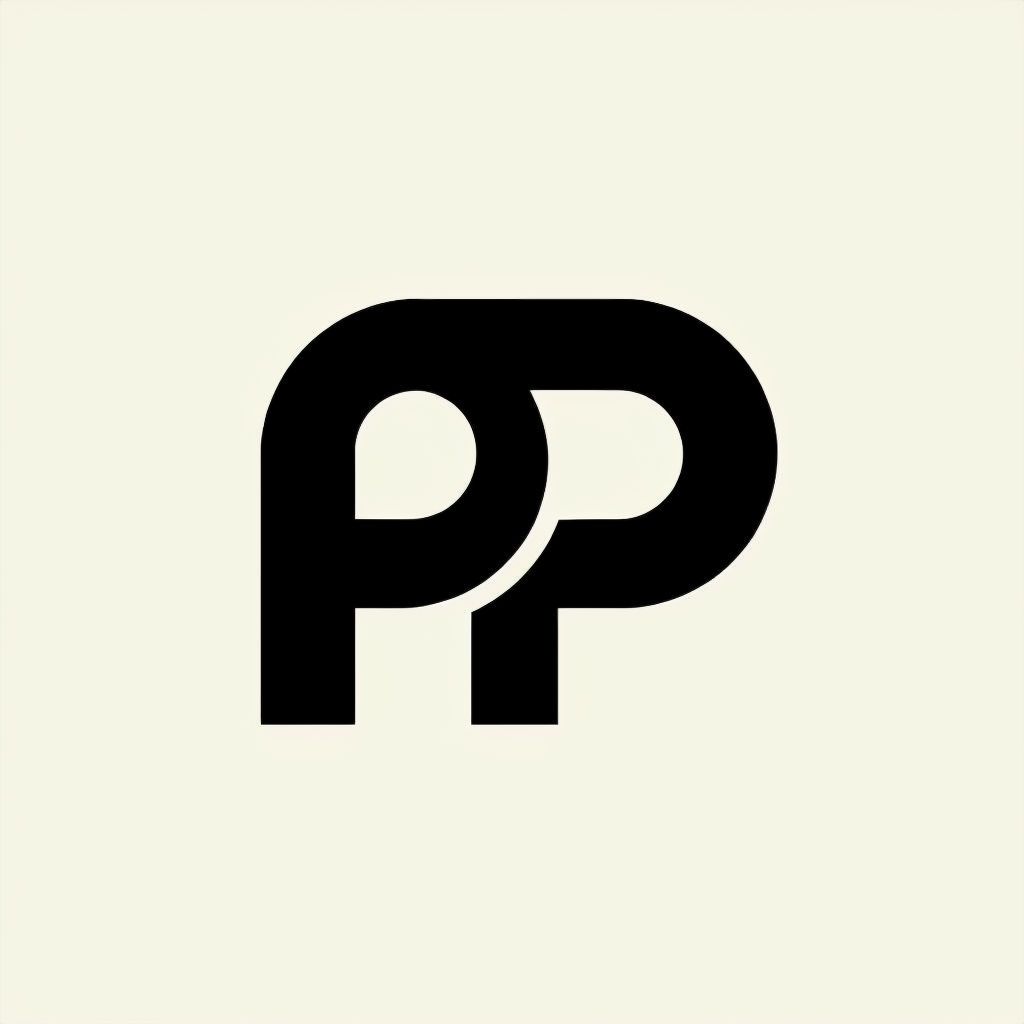 Modern Minimalist Black PP Monogram Logo Design