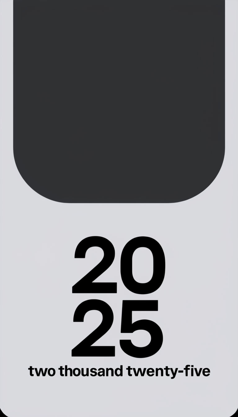 Modern Minimalist 2025 Digital Cover Design Mobile Wallpaper