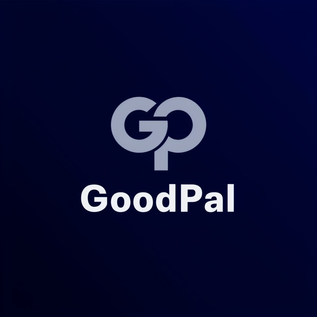 Minimalist GoodPal Logo Design with Interlocking Letters Logo