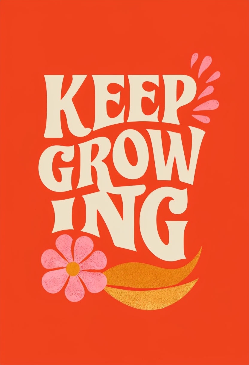 Keep Growing Motivational Graphic Design Poster