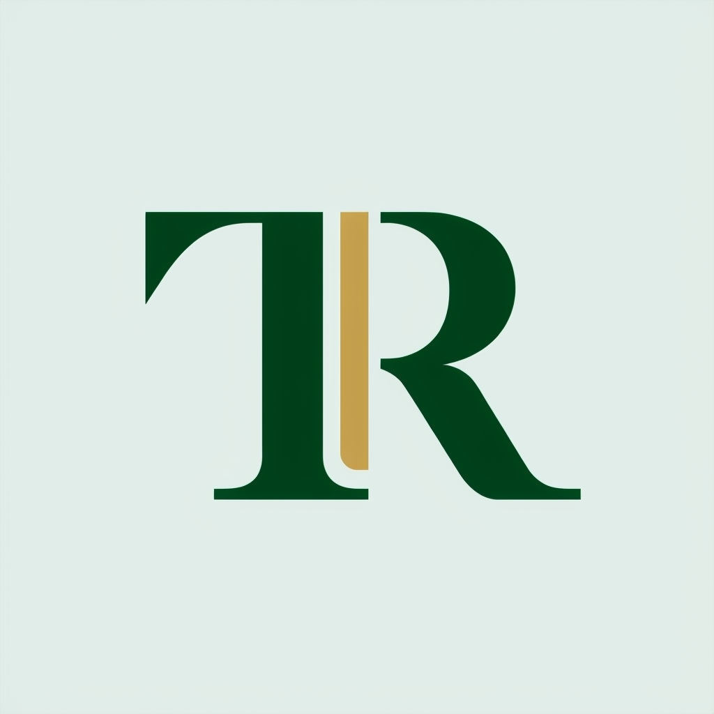 Modern Minimalist TR Logo Design with Elegant Gold Accent Monogram