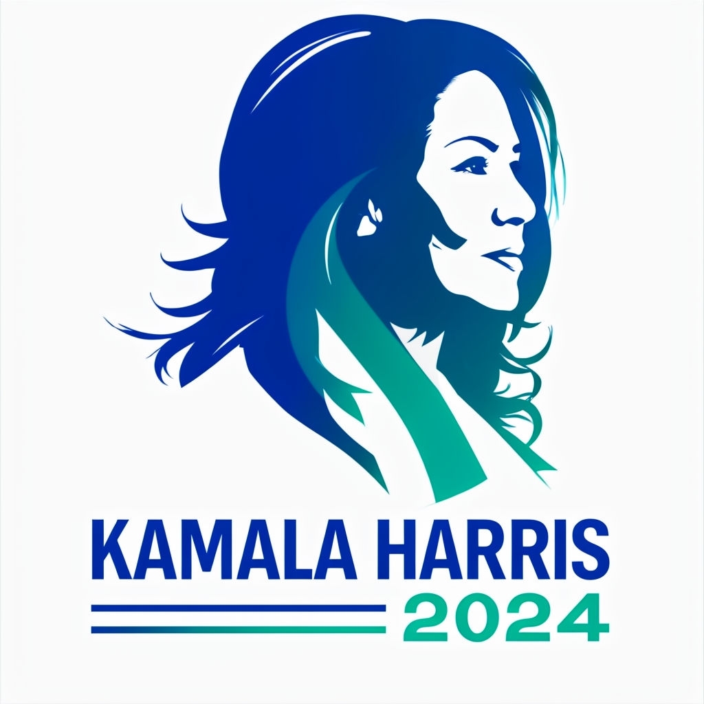 Modern Kamala Harris 2024 Logo with Stylish Silhouette