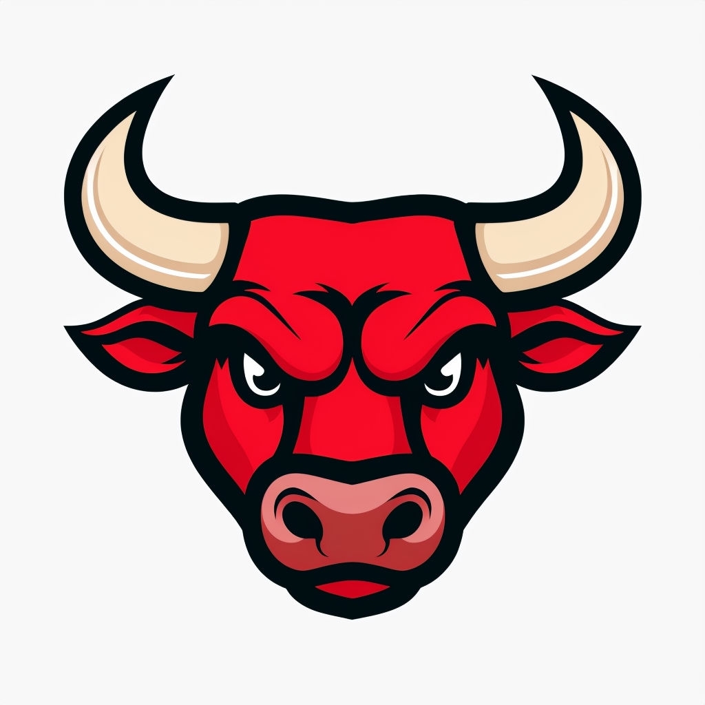 Playful Cartoon Bull Face Illustration for Hat Design