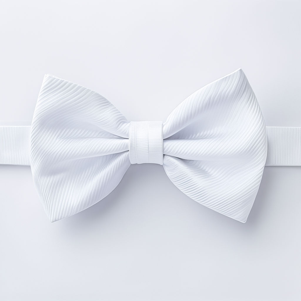 Elegant White Bow Tie with Clip Minimalist Photograph Mockup