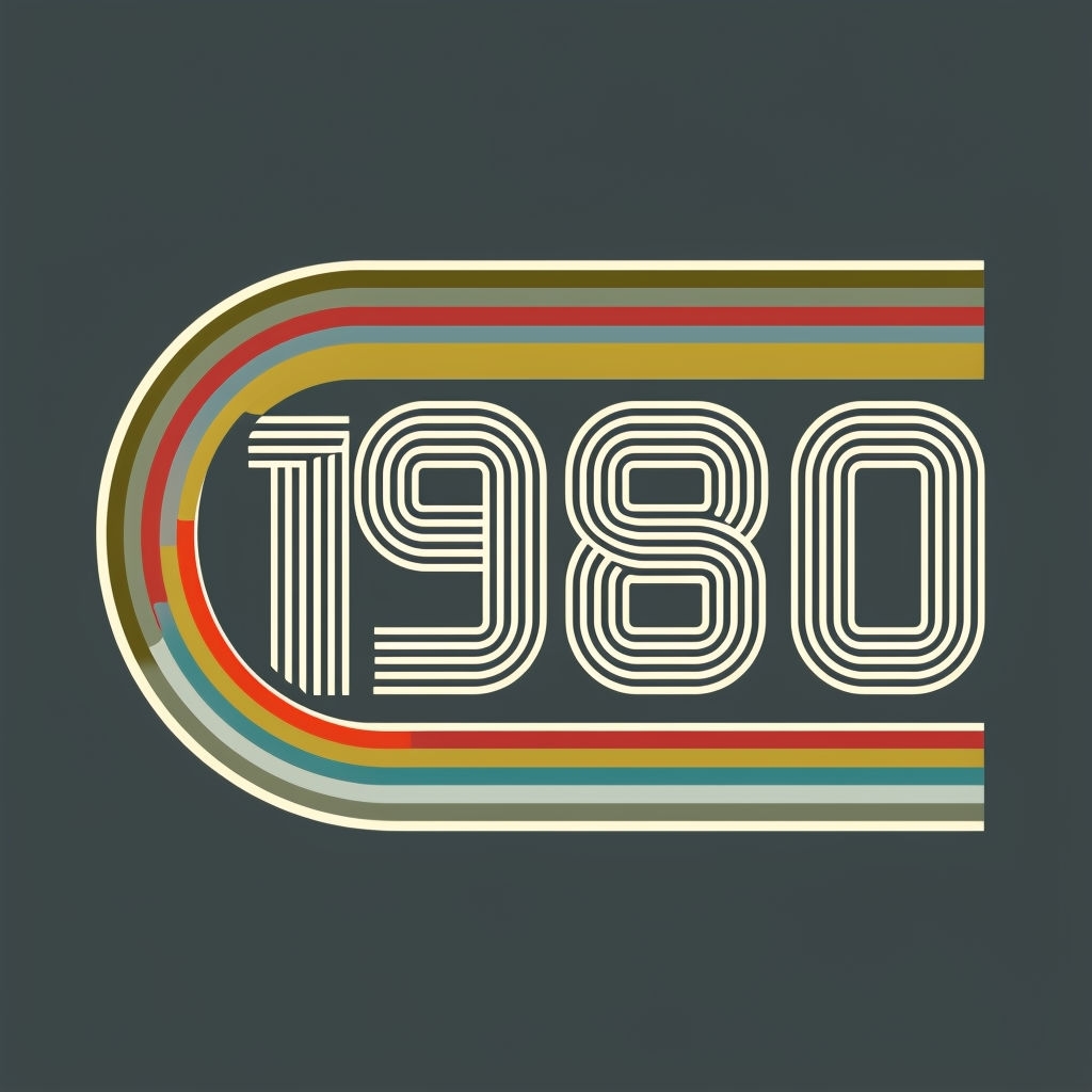 Retro 1980 Bold Typography Design T-Shirt