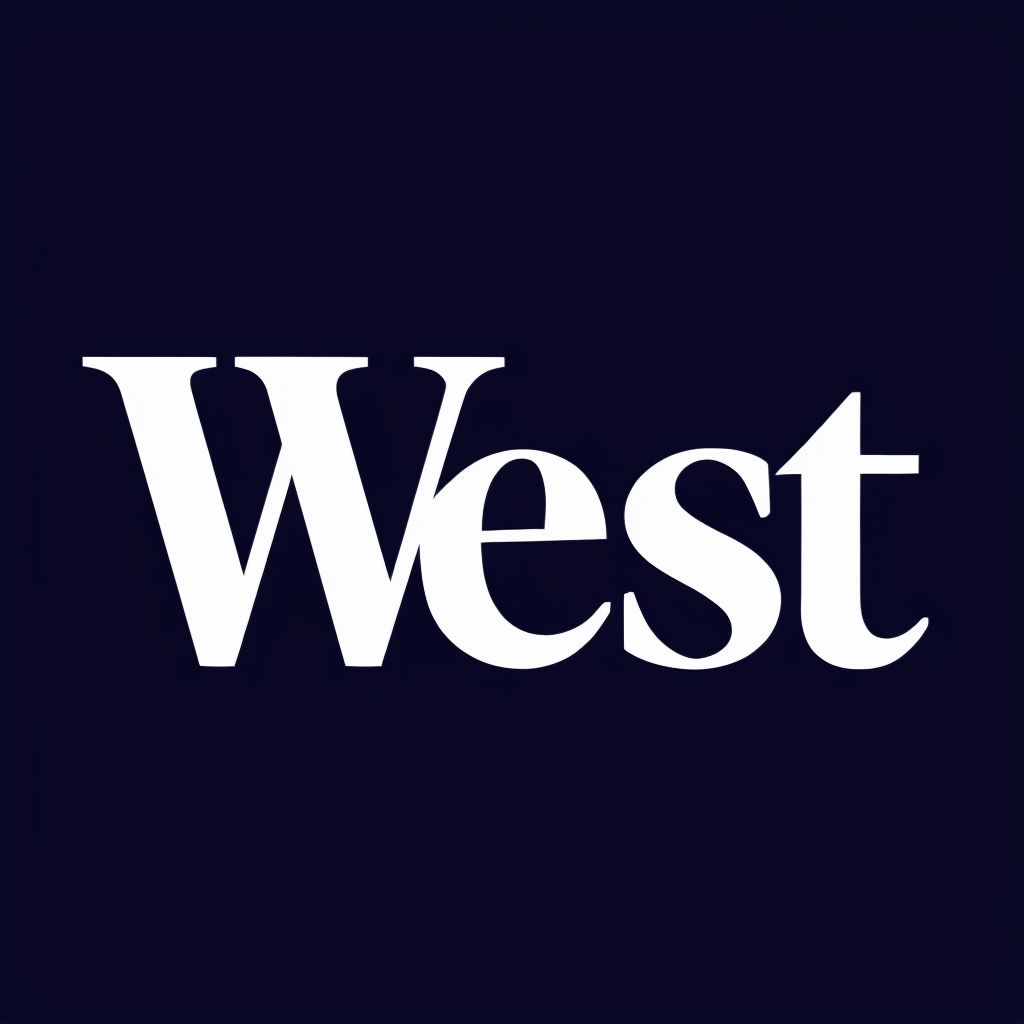 Minimalist West Logo on Dark Navy Background for Hats