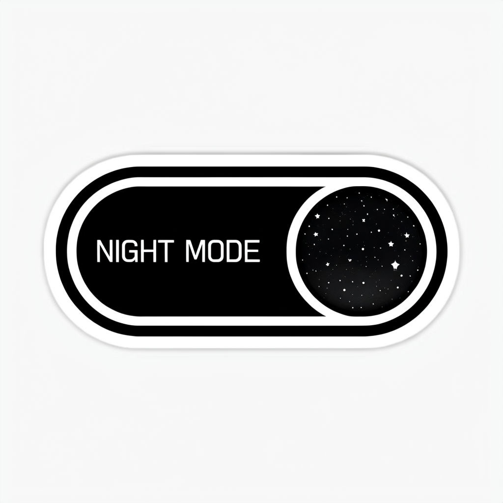 Minimalist Night Mode Toggle Switch Sticker Design