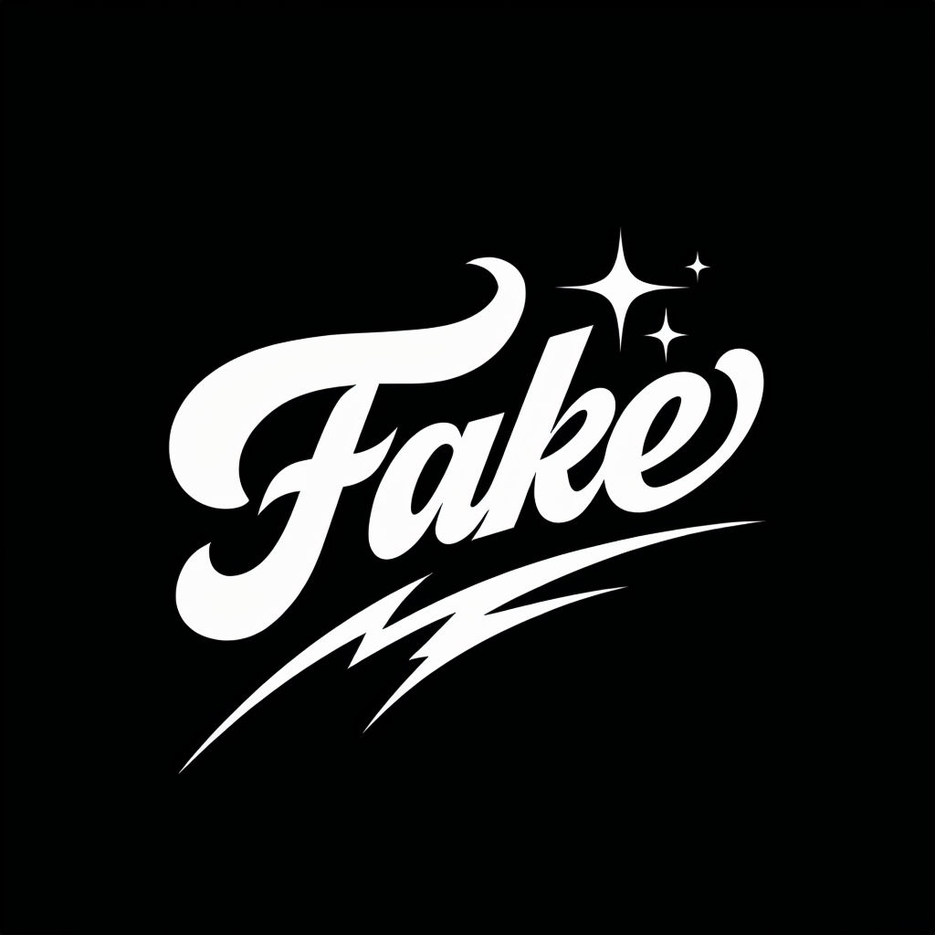 Bold Minimalist 'Fake' Cursive Design with Dynamic Elements T-shirt
