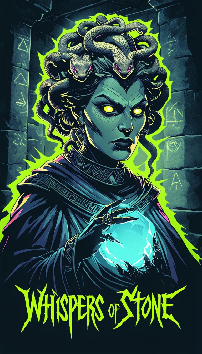 Formidable Gorgon Sorceress in Ancient Temple Art EBook Cover