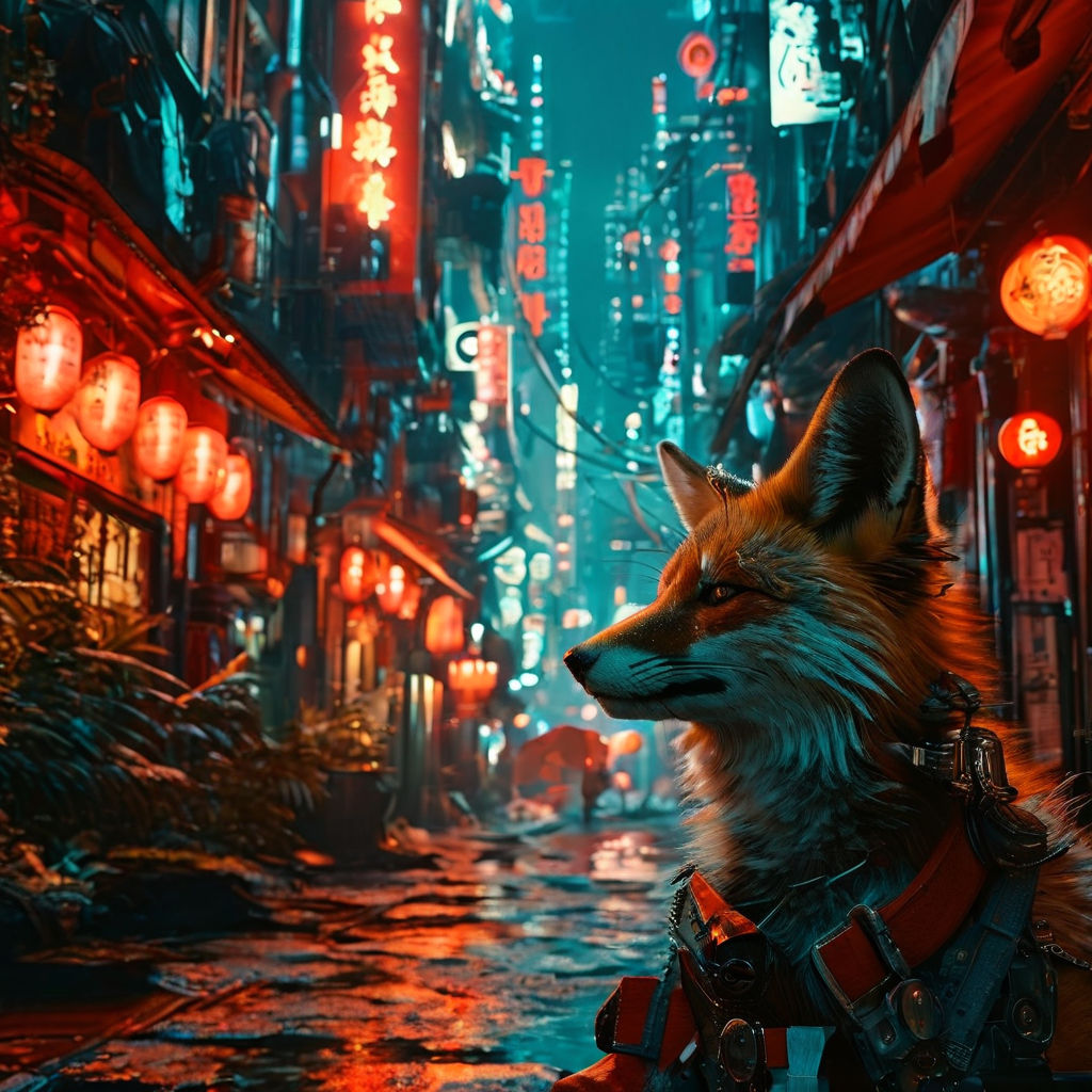 8k Kitsune in a surreal fantasy world. Digital art with real... by Tony ...