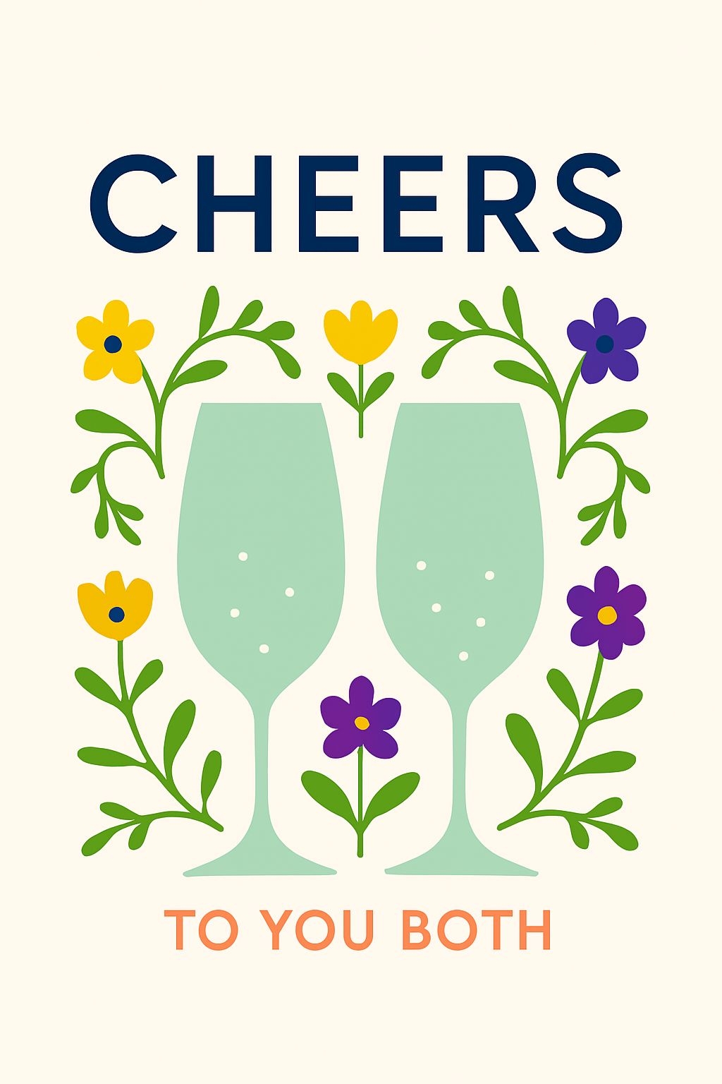Modern Mint Green Cheers Greeting Card for Celebrations Cards & Invites