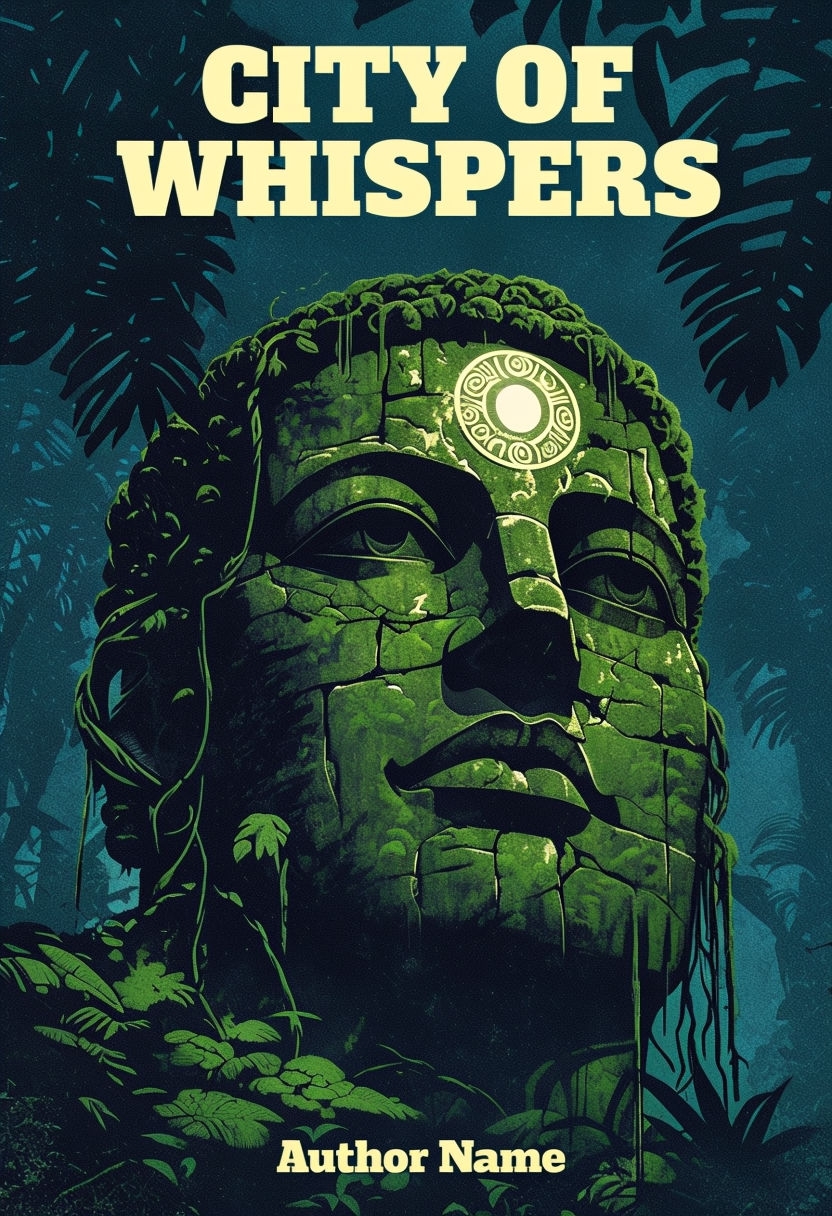 Mysterious City of Whispers Ancient Statue Jungle EBook Cover