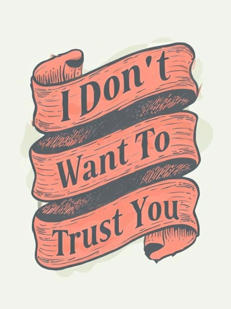 Witty Retro Intertwined Banners I Don't Trust You T-Shirt