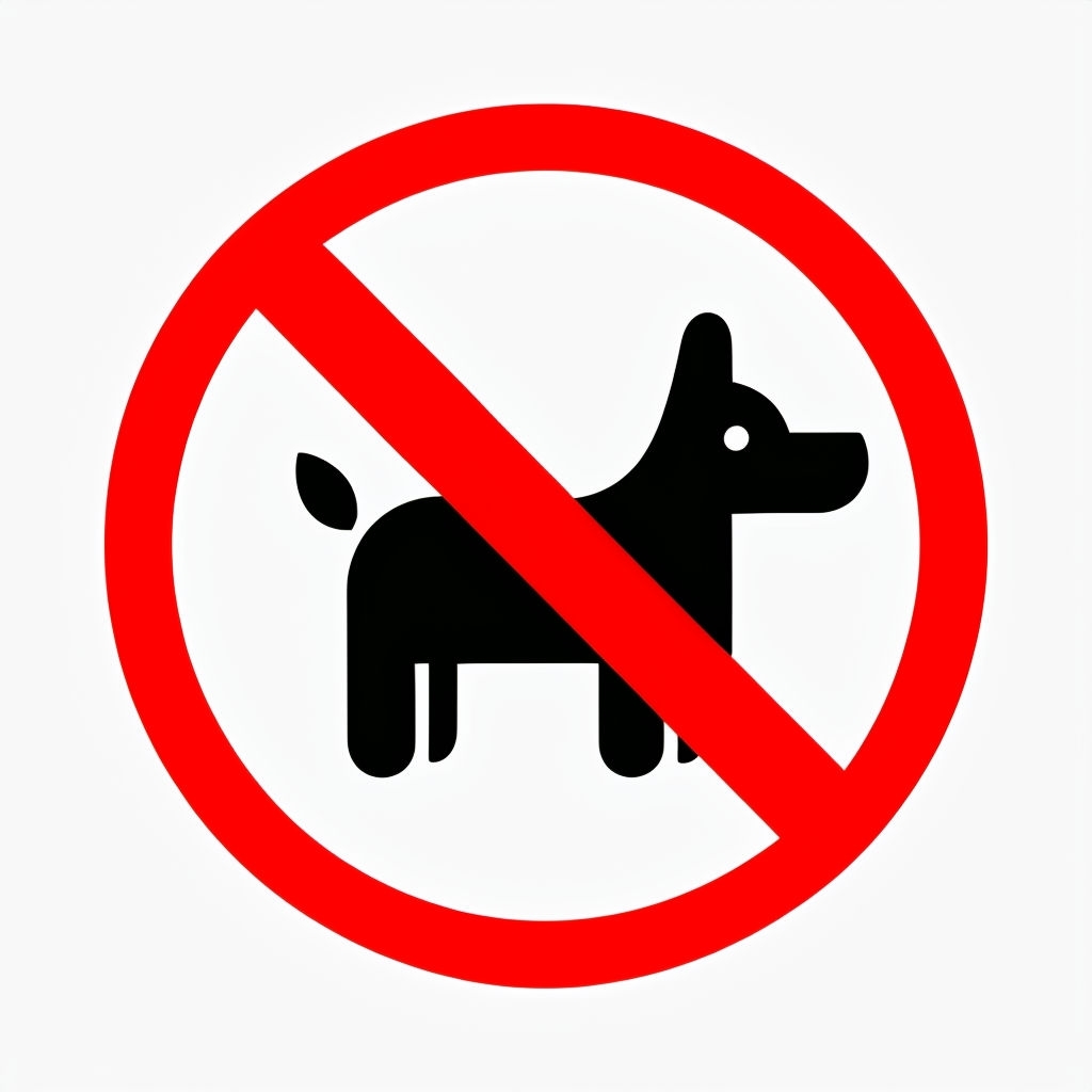 Black Dog Prohibition Symbol with Red Ban Circle Sticker