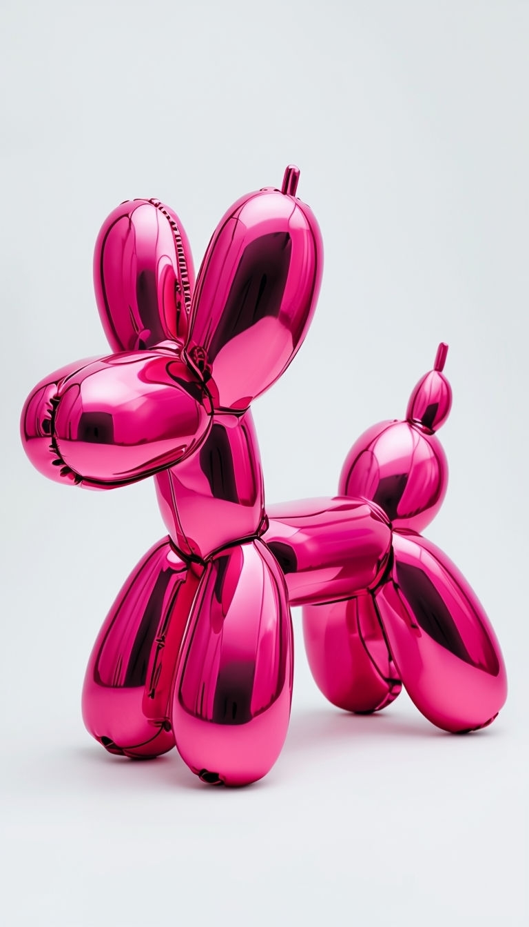 Vibrant Pink Balloon Dog Sculpture Close-Up Art Phone Case Cover