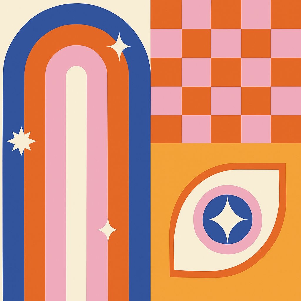 Vibrant Geometric Retro Patterns Art for Modern Design Seamless Pattern