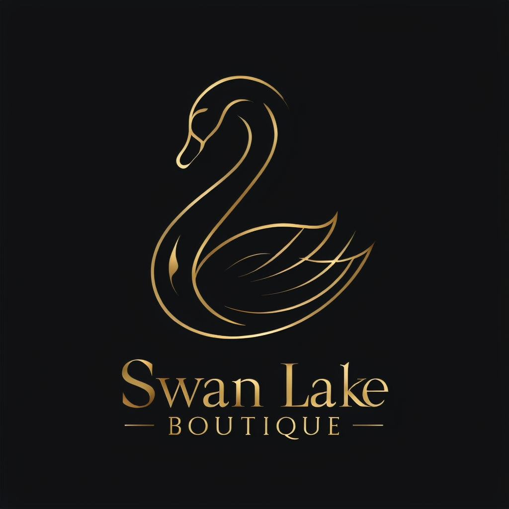 Elegant Gold Swan Logo for Swan Lake Boutique