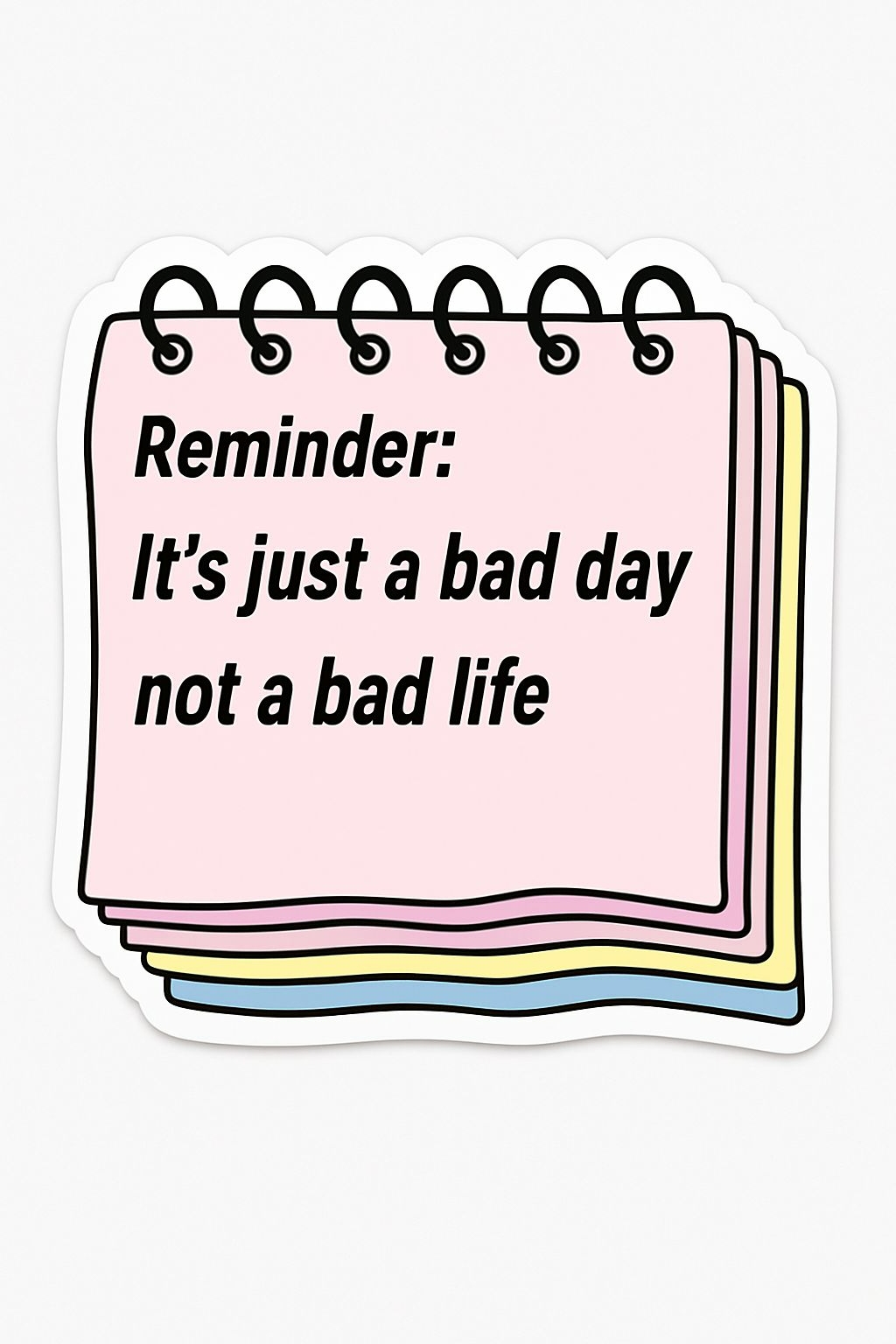 Stylized Cartoon Notepad with Reminder Message Poster