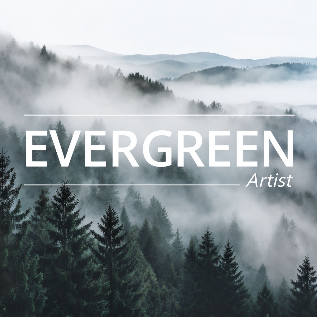 Serene Evergreen Misty Forest Photography Album Cover