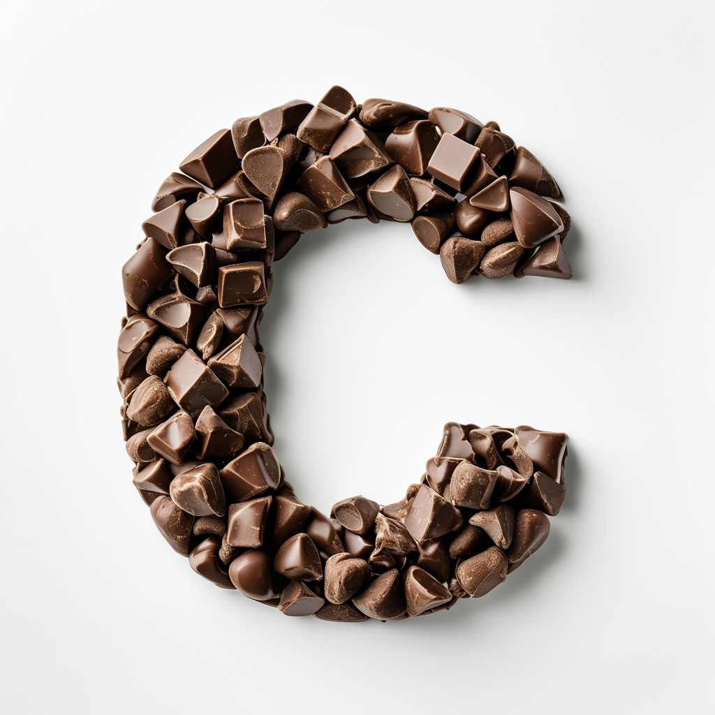 Textured Uppercase 'C' Chocolate Chip Monogram Photography