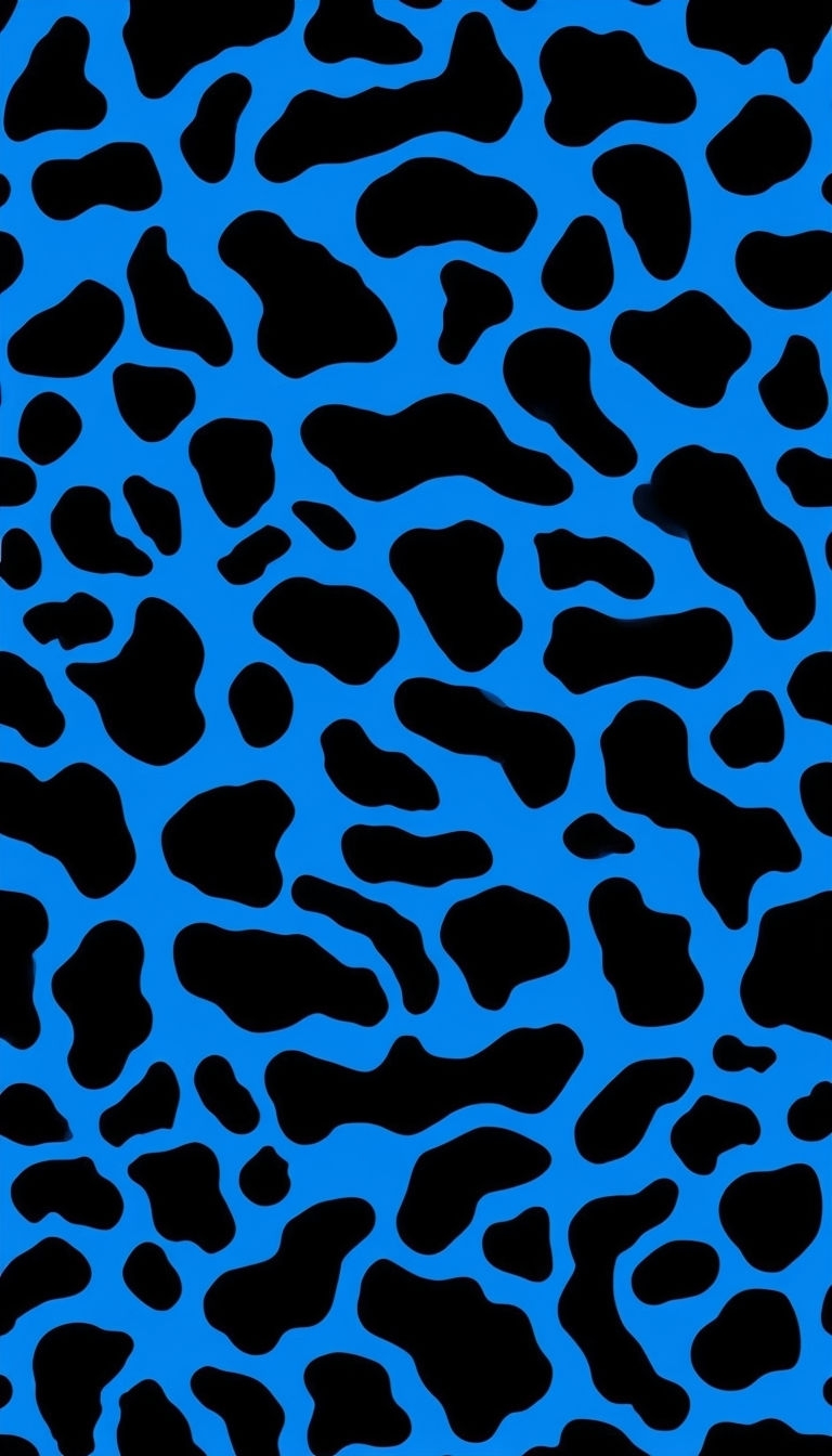 Electric Blue Abstract Giraffe Spots Pattern Phone Case Cover