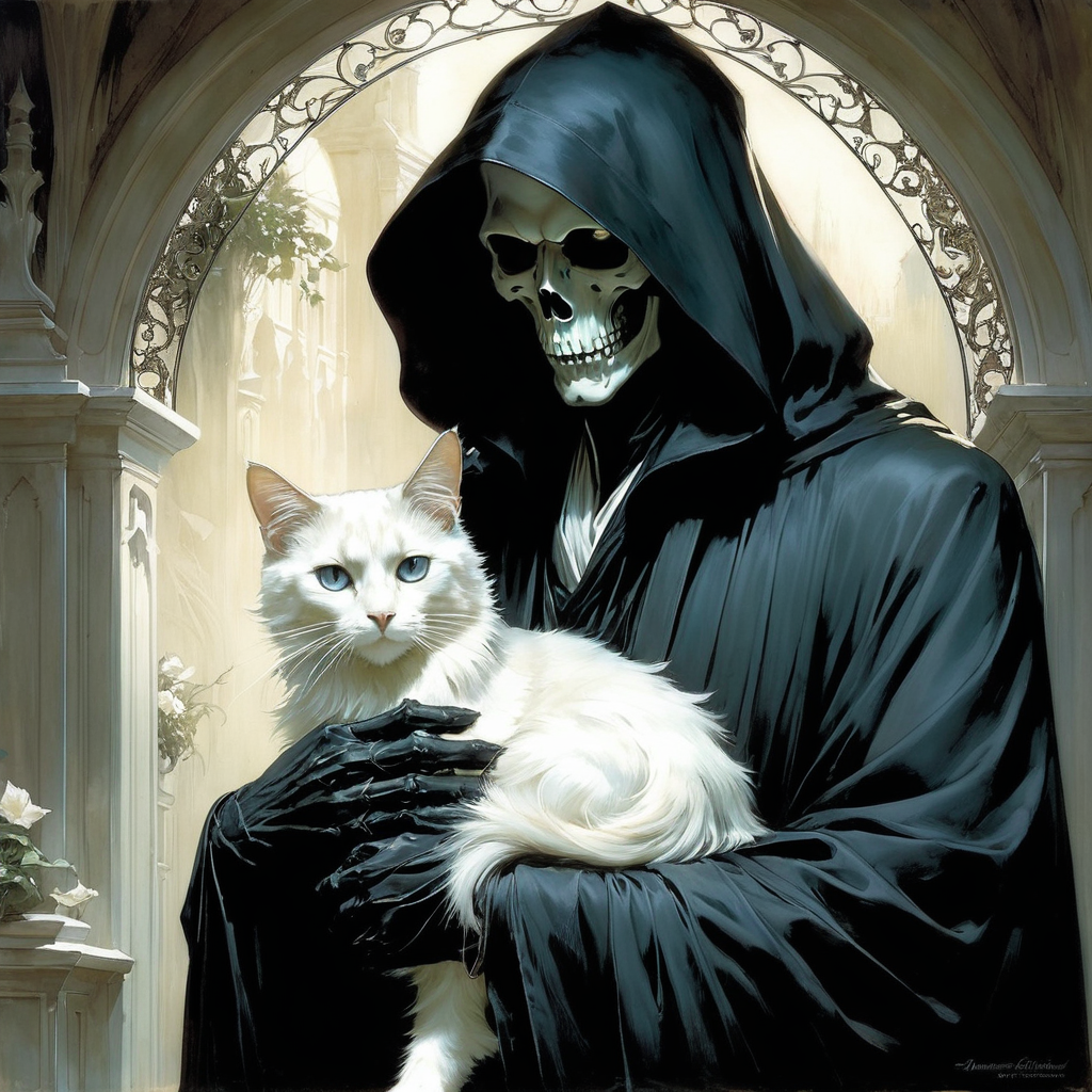 A stunningly handsome Grim Reaper happly holding a beautiful... by CLP ...