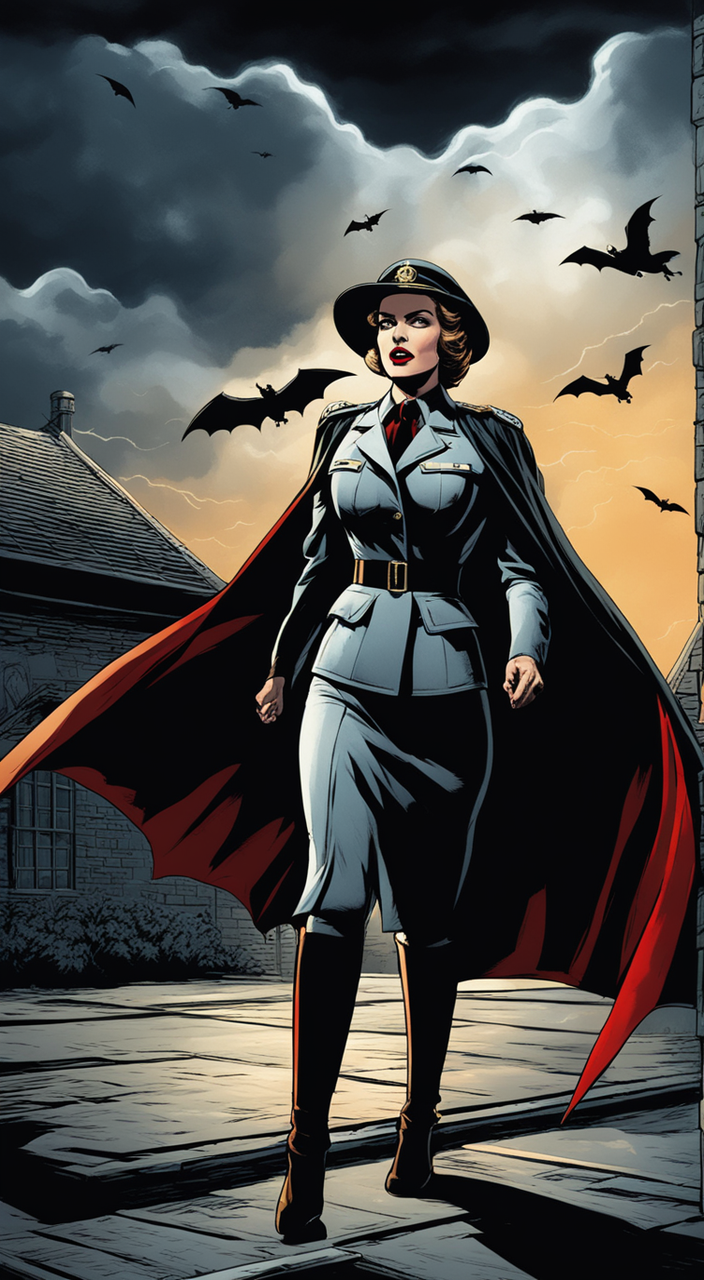 Comic page contains a nazi female vampire spy with bat wing... by Jorge ...