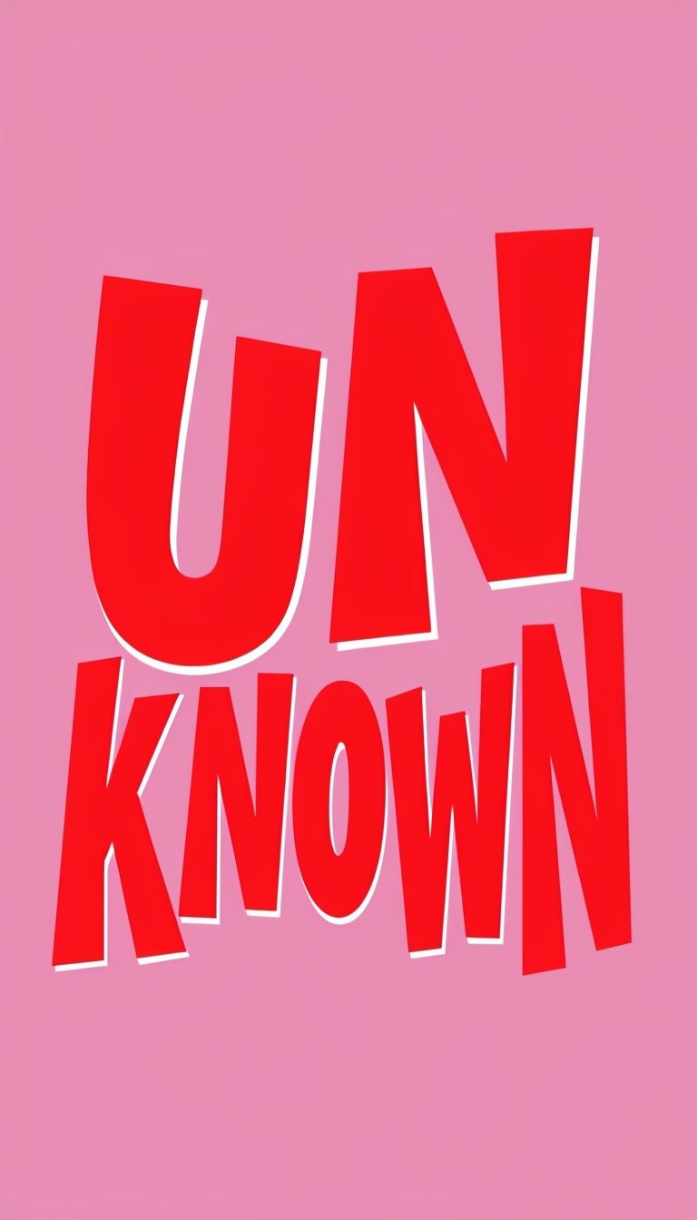 Bold Red Un Known Typography on Pink Background Mobile Wallpaper