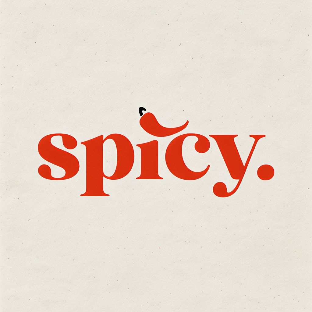 Minimalist Spicy Logo with Chili Pepper Graphic Design for Logo