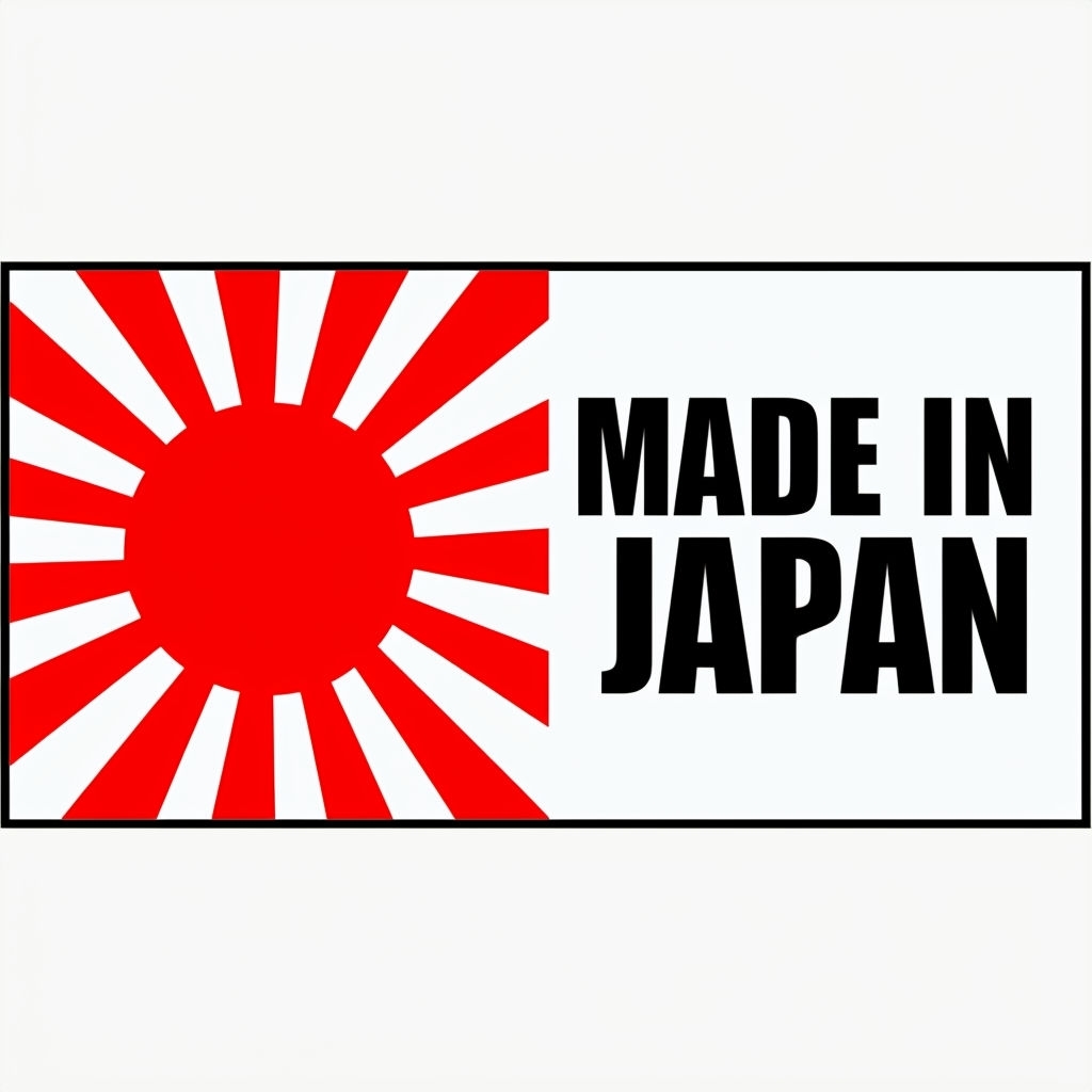 Bold Made in Japan Rising Sun Logo Sticker