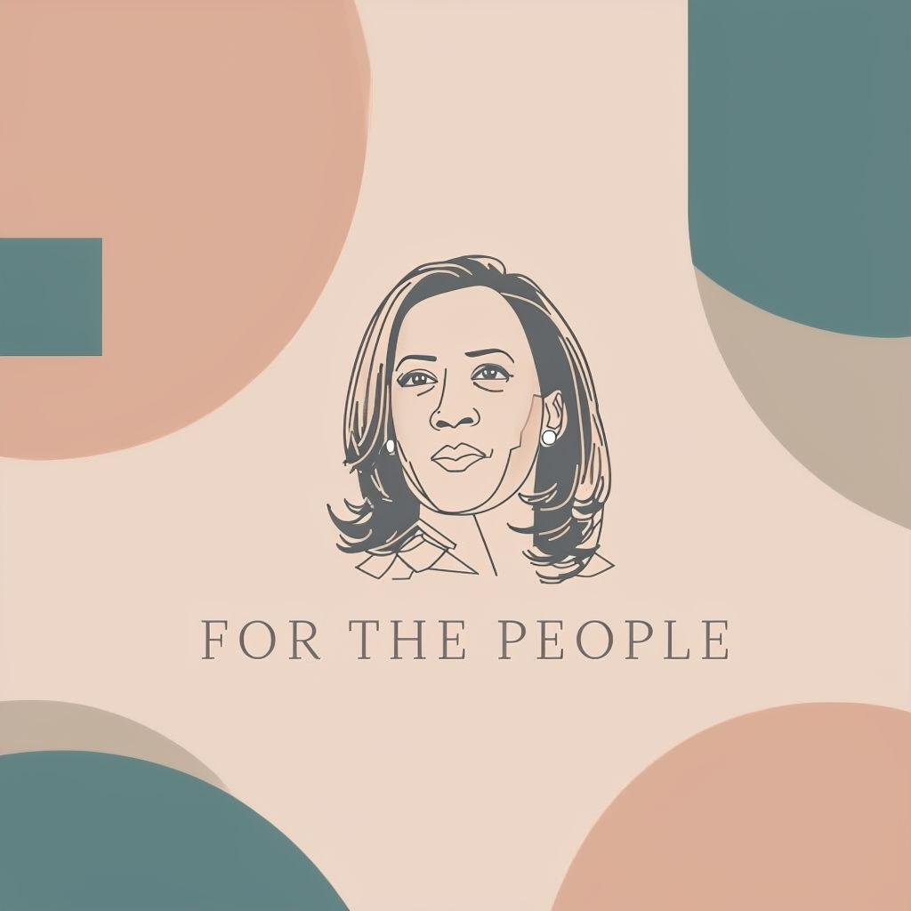 Abstract Minimalist Kamala Harris Social Media Post with Geometric Shapes