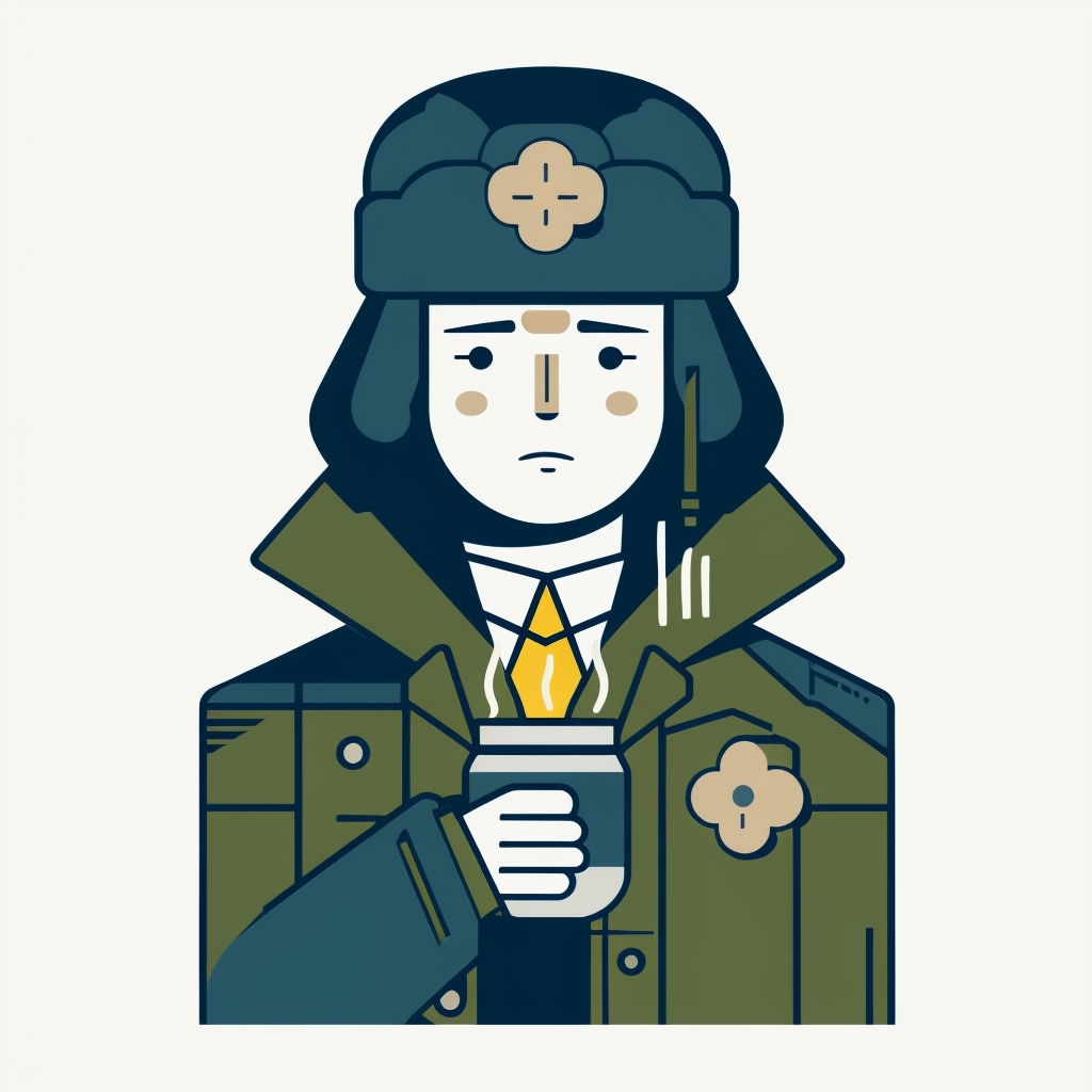 Minimalist Cold Weather Character Illustration T-Shirt