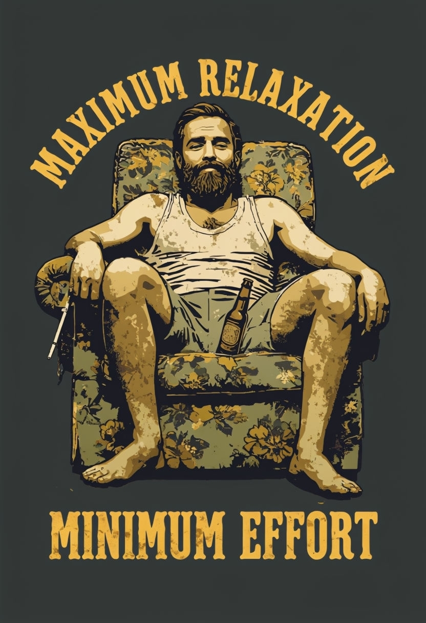 Vintage Floral Armchair Slacker Graphic T-Shirt Design
