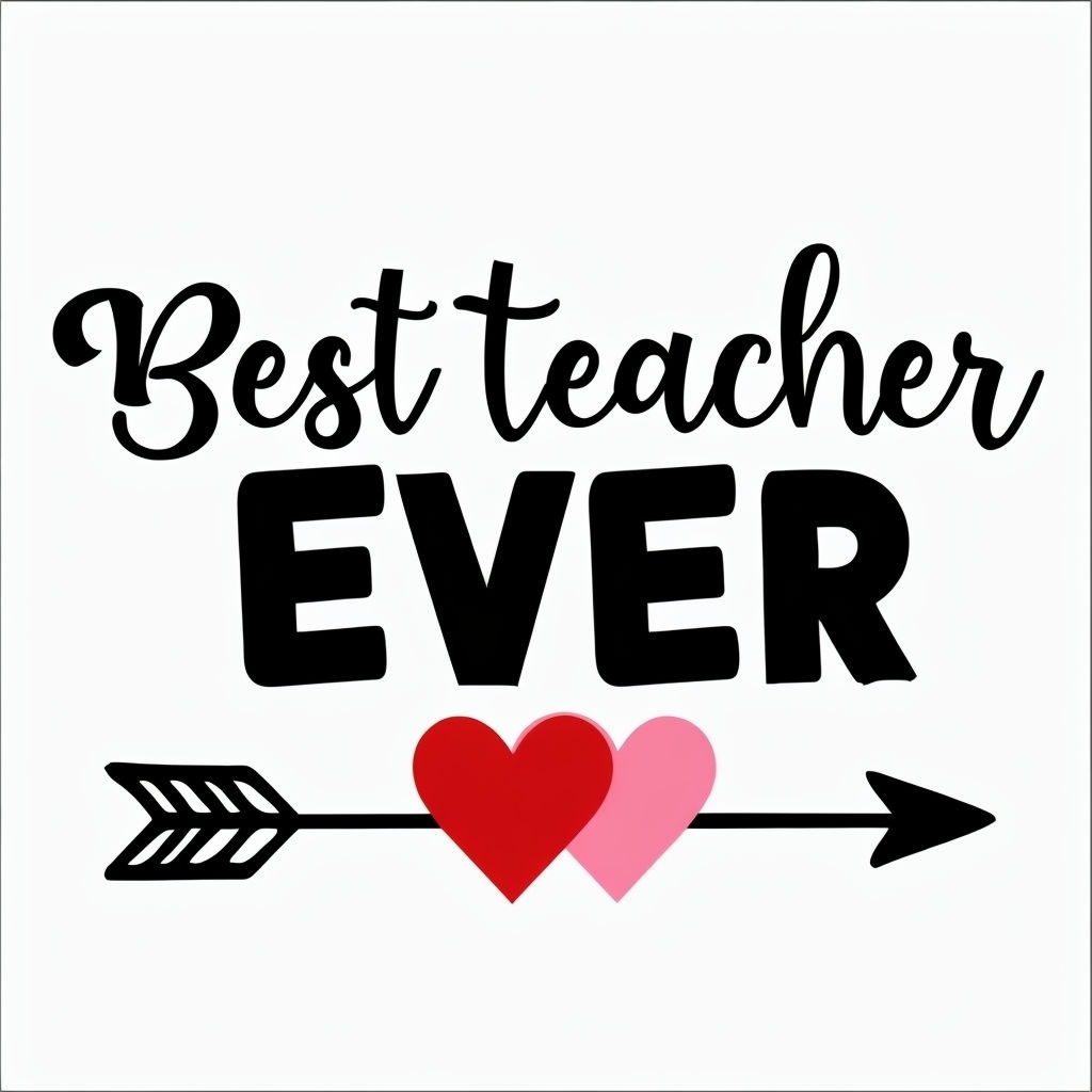 Best Teacher EVER Minimalist Heart Design Mug